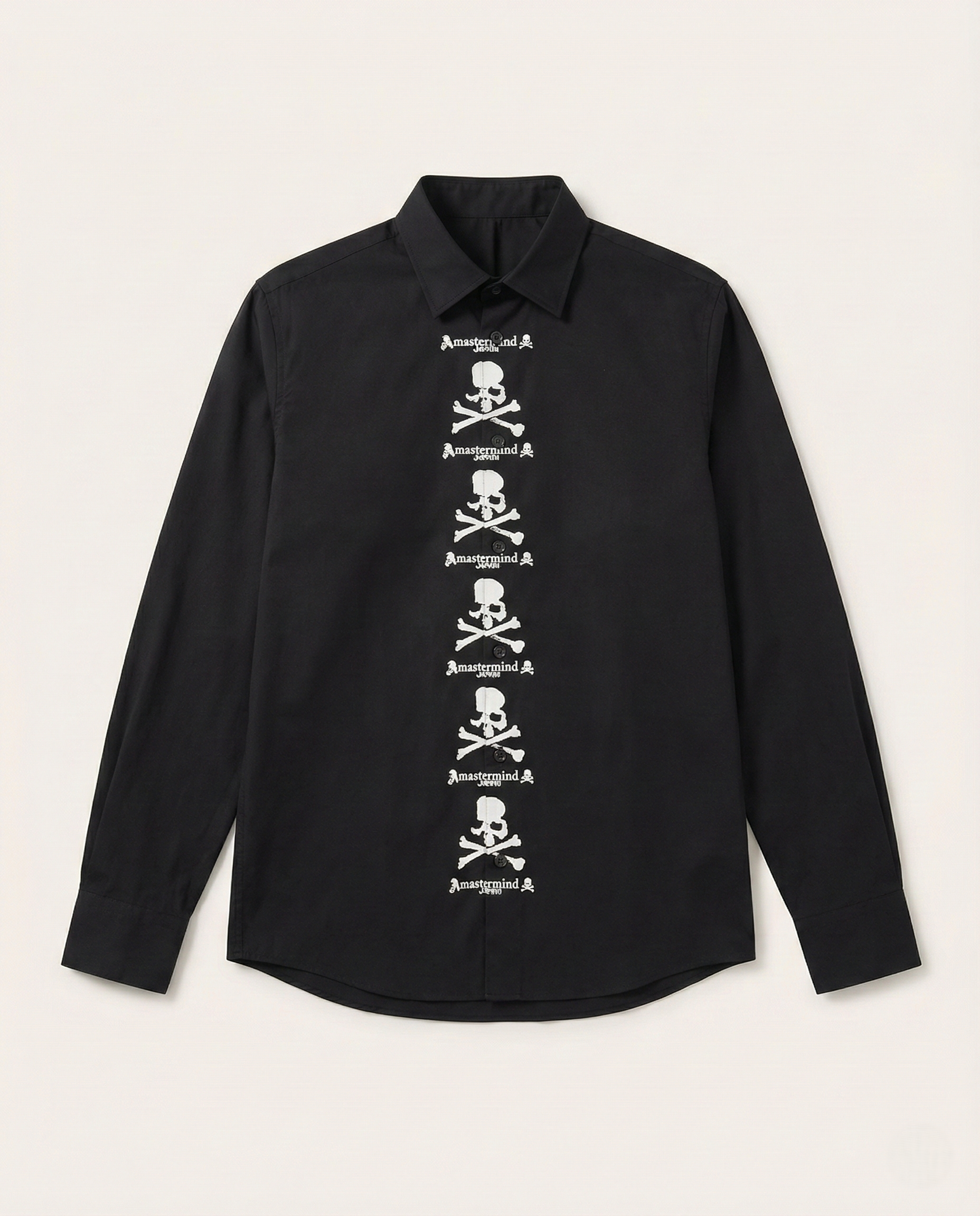 Mastermind  Skull Logo Placket Black Shirt
