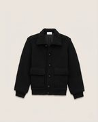 Saint Laurent - Black Knit Button-Front Jacket with Pockets