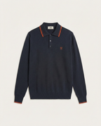 Hermès - 'H' Embroidery Contrast-Detail Knit Polo - black