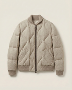 Loro Piana - Cashmere-Blend Diamond Quilted Bomber Jacket - Beige