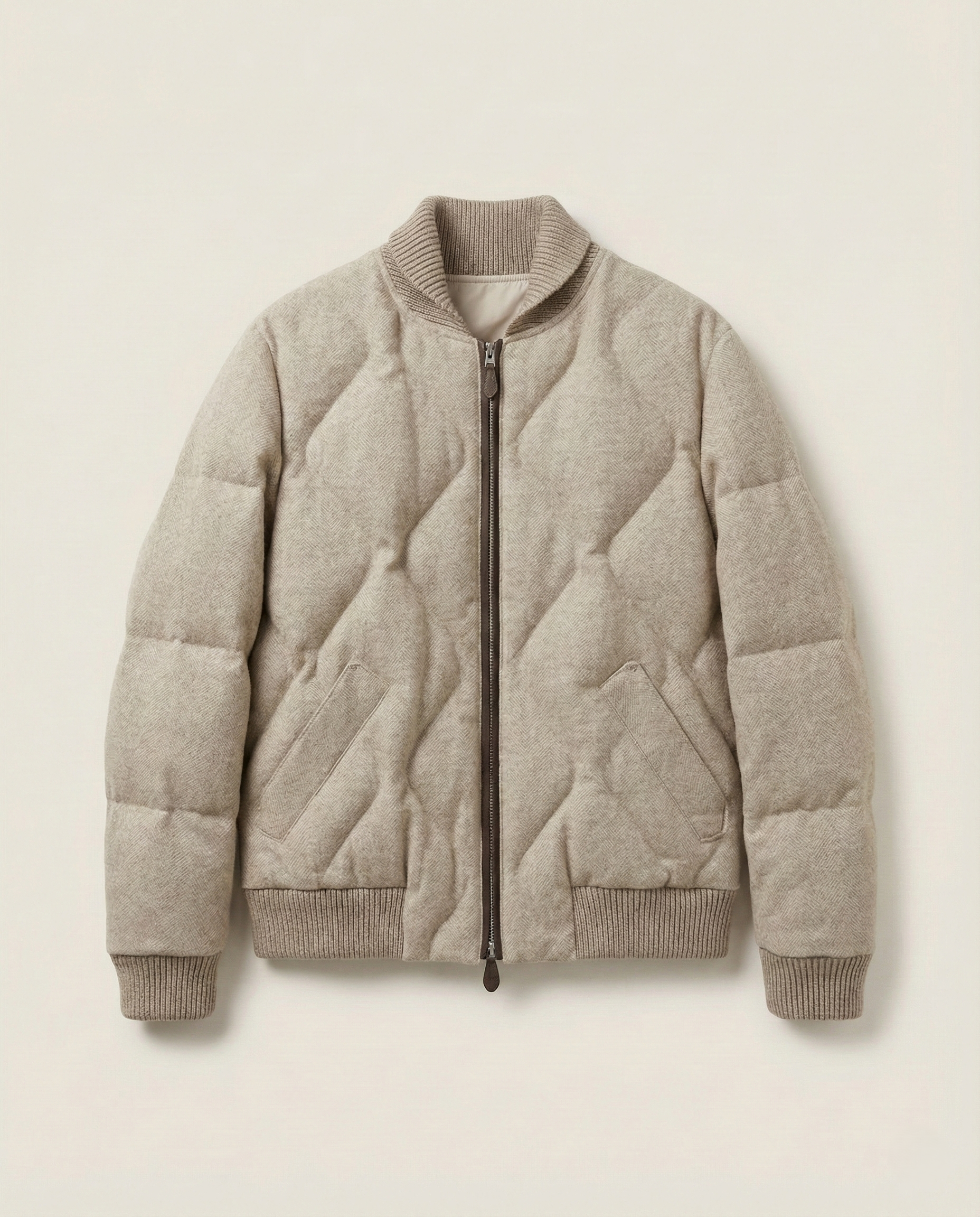 Loro Piana - Cashmere-Blend Diamond Quilted Bomber Jacket - Beige