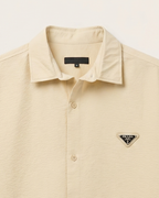 Prada Short-Sleeved Crinkled Technical Shirt