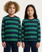 Miu Miu Kids - Striped Cotton T-Shirt with Logo Pocket
