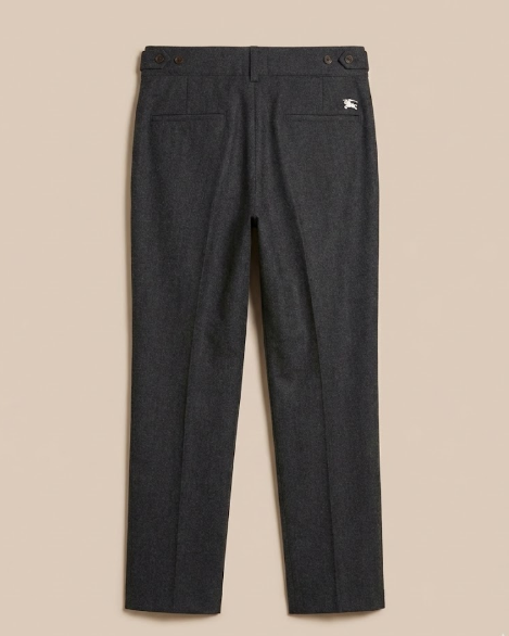 Burberry - London Charcoal Grey Wool Pleated Trousers