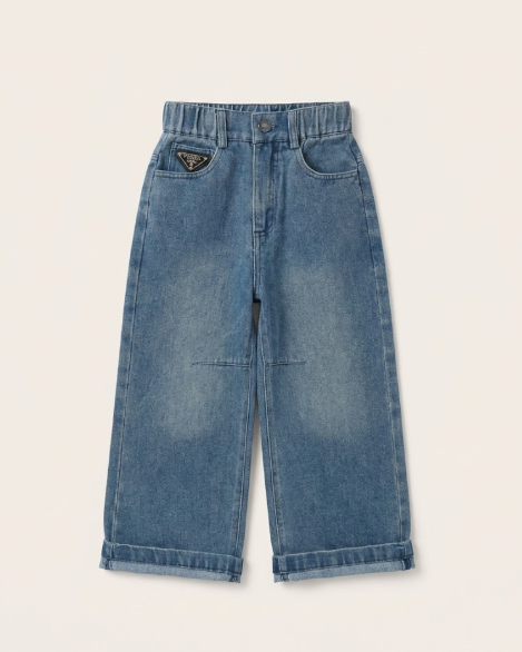 Prada Kids - Wide-Leg Denim Jeans with Prada Logo