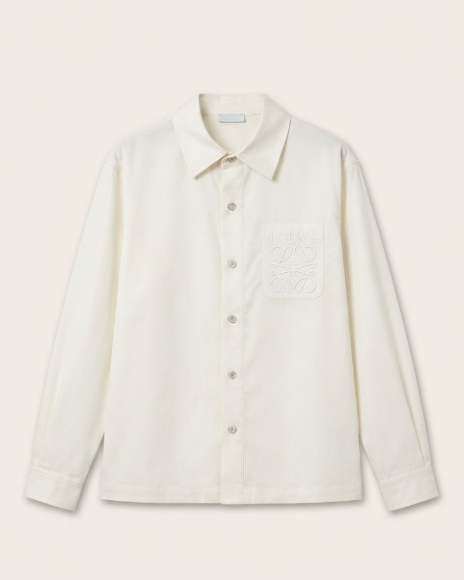Loewe - White Anagram Embroidered Chest Pocket Shirt