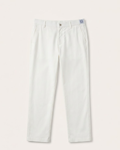 Loewe - White Tailored Cotton Chino Trousers