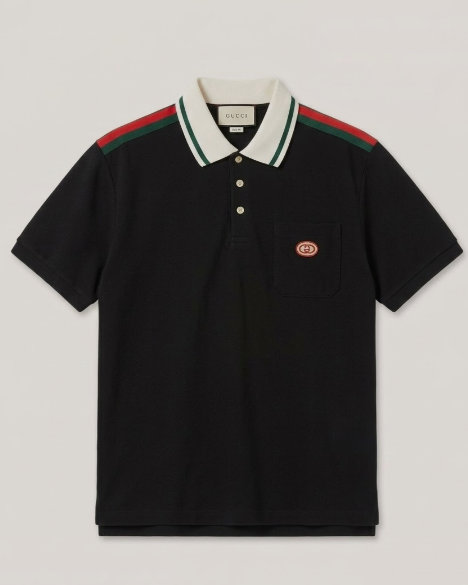 Gucci - Black Cotton Polo T-Shirt