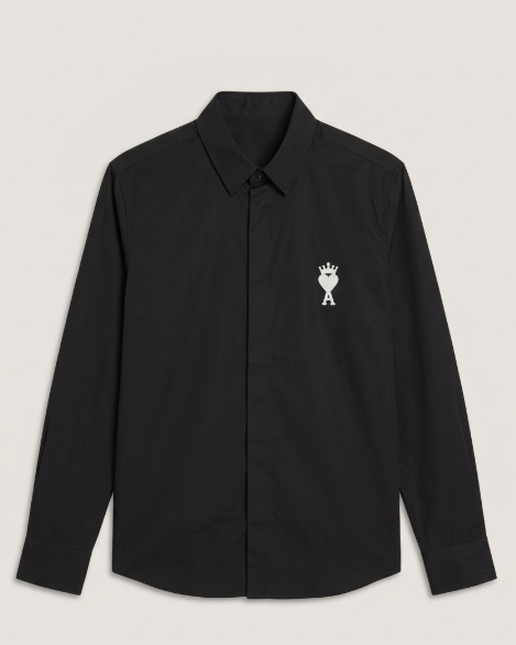 AMI Paris - Ami de Cœur Black Long Sleeve Shirt