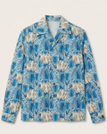 Prada - Blue Floral All-Over Print Long-Sleeved Shirt