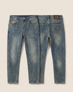 Fendi - Embroidered Pocket Slim Jeans - Medium Wash Blue