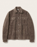 Thom Browne - Contrast Stitch Suede Shirt Jacket - Brown
