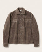 Thom Browne - Contrast Stitch Suede Shirt Jacket - Brown