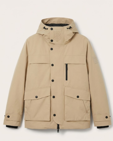 Burberry 'TB' Puffer Camel Jacket