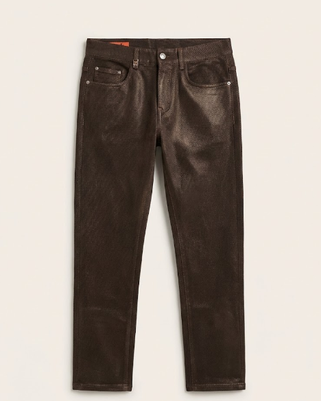 Hermès - Dark Brown Coated Denim Jeans