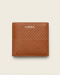 Loewe - Diagonal Textured Leather Bi-Fold Wallet - Tan