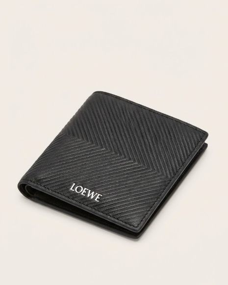 Loewe - Diagonal Textured Leather Bi-Fold Wallet - Black & Brown