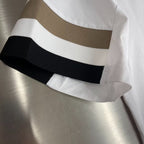 BOSS - White Crew-Neck T-Shirt w/ Striped Sleeves image 3