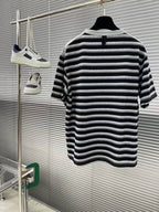 Miu Miu - Black and Gray Striped T-Shirt image 3