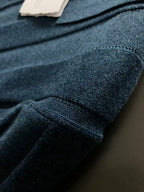 Brunello Cucinelli - Ribbed Knit Polo T-Shirt in Teal Blue image 4