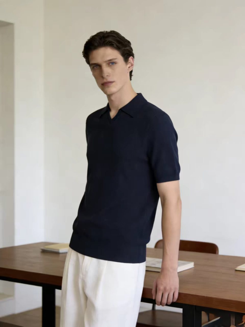 Brunello Cucinelli - Ribbed Knit Open-Neck Polo T-Shirt image 2