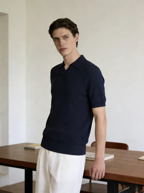Brunello Cucinelli - Ribbed Knit Open-Neck Polo T-Shirt image 2