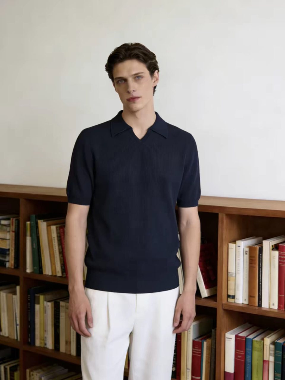 Brunello Cucinelli - Ribbed Knit Open-Neck Polo T-Shirt image 4