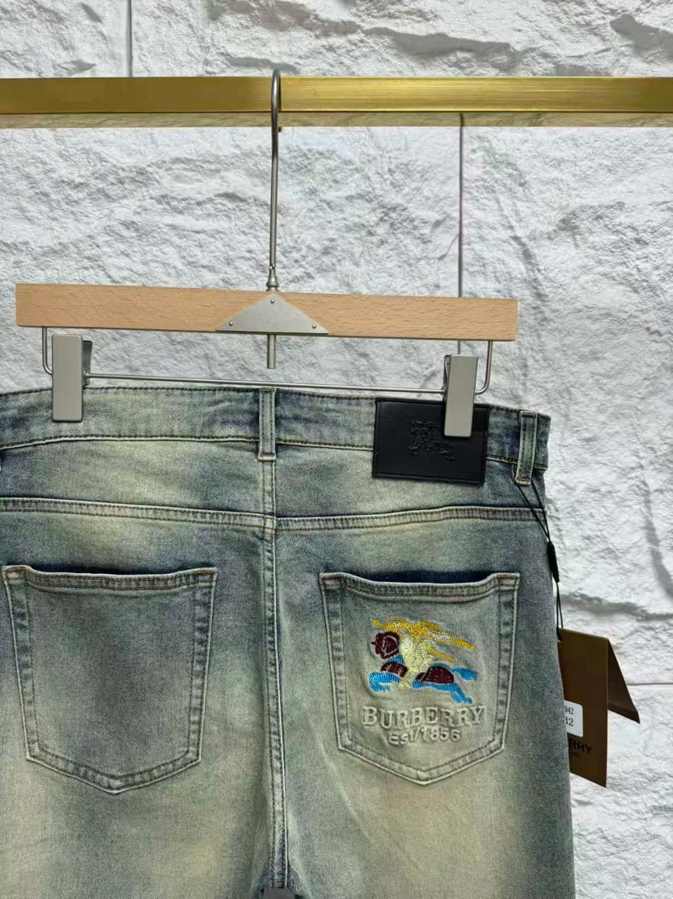 Burberry - Slim Fit Light Wash Tinted Jeans image 3