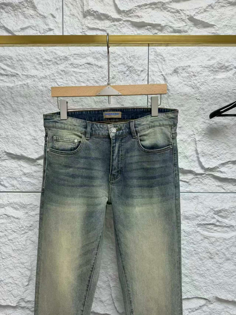 Burberry - Slim Fit Light Wash Tinted Jeans image 4