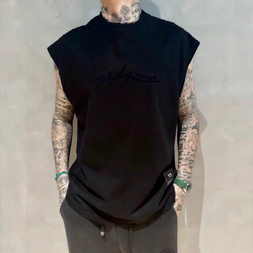 Y3 - Embroidered Signature Tank Top - Black image 2