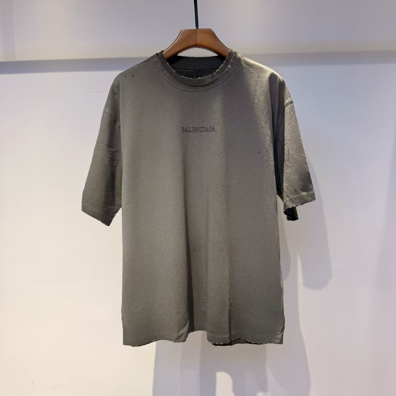 Balenciaga - Distressed Logo Oversized T-Shirt image 2