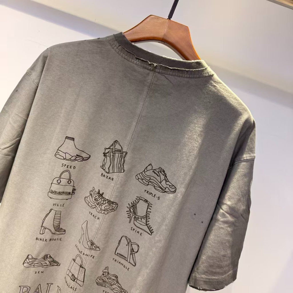 Balenciaga - Distressed Logo Oversized T-Shirt image 4