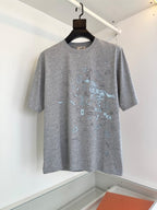 HERMES - Grey Graphic Horse Motif T-Shirt image 2