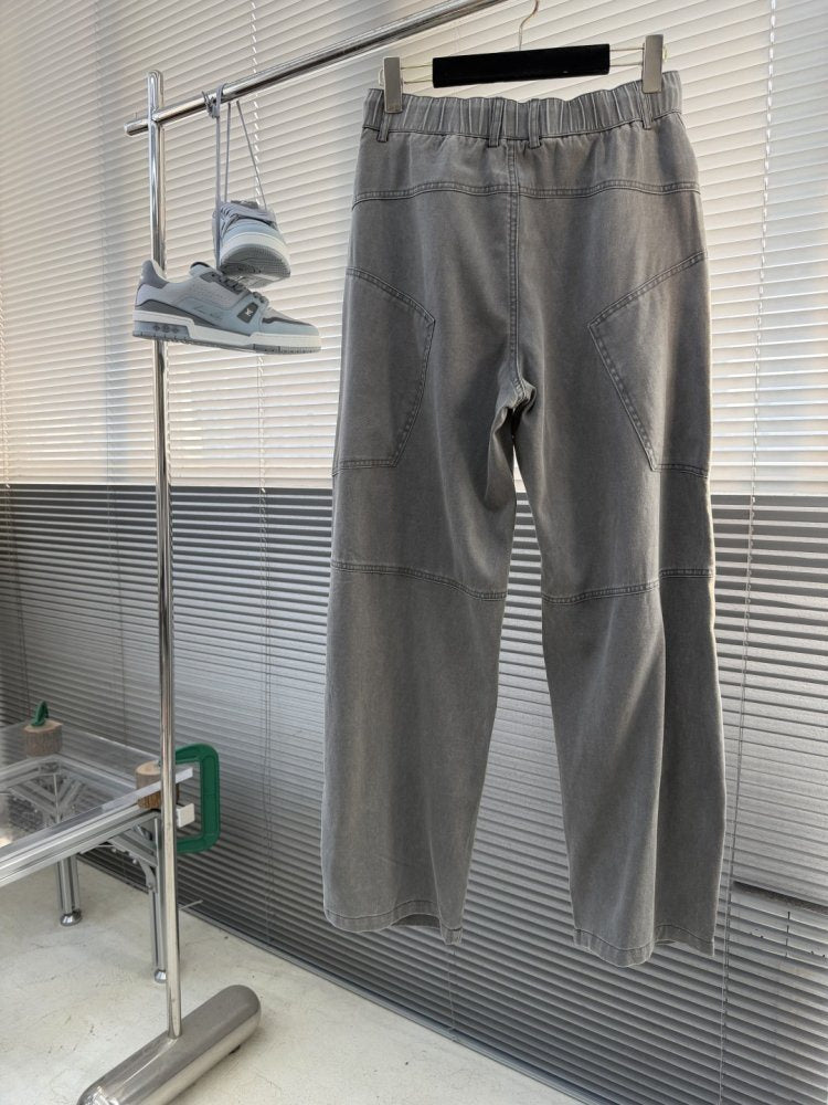 Balenciaga - Wide-Leg Utility Trousers in Washed Grey image 2