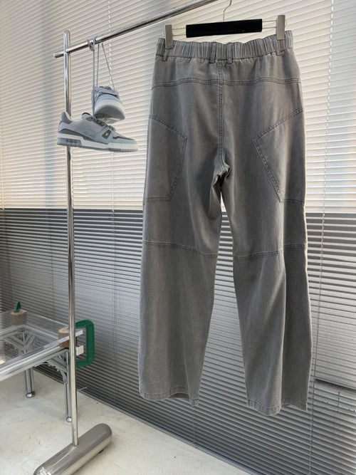 Balenciaga - Wide-Leg Utility Trousers in Washed Grey image 2