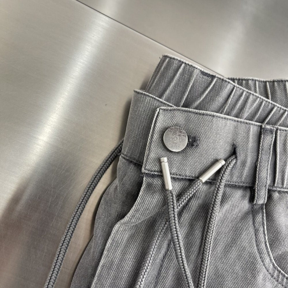 Balenciaga - Wide-Leg Utility Trousers in Washed Grey image 6
