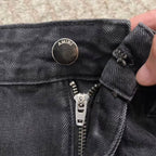 Vintage Black Wash Straight - Leg Jeans