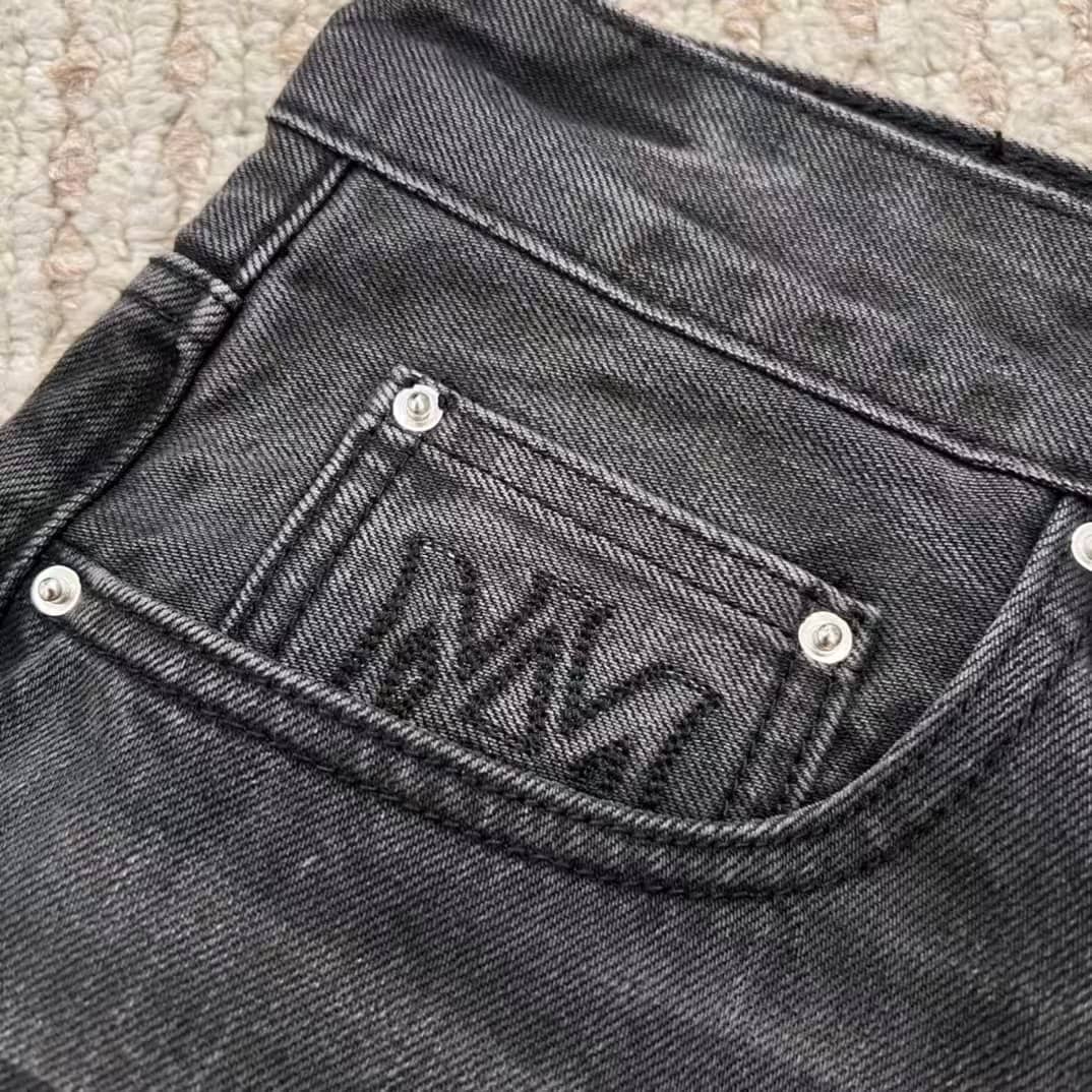 Vintage Black Wash Straight - Leg Jeans