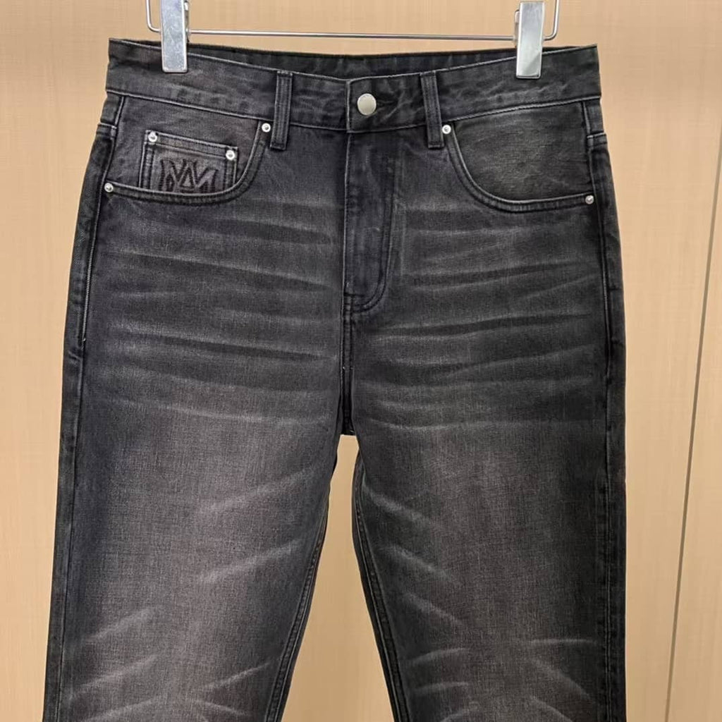 Vintage Black Wash Straight - Leg Jeans