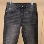 Vintage Black Wash Straight - Leg Jeans