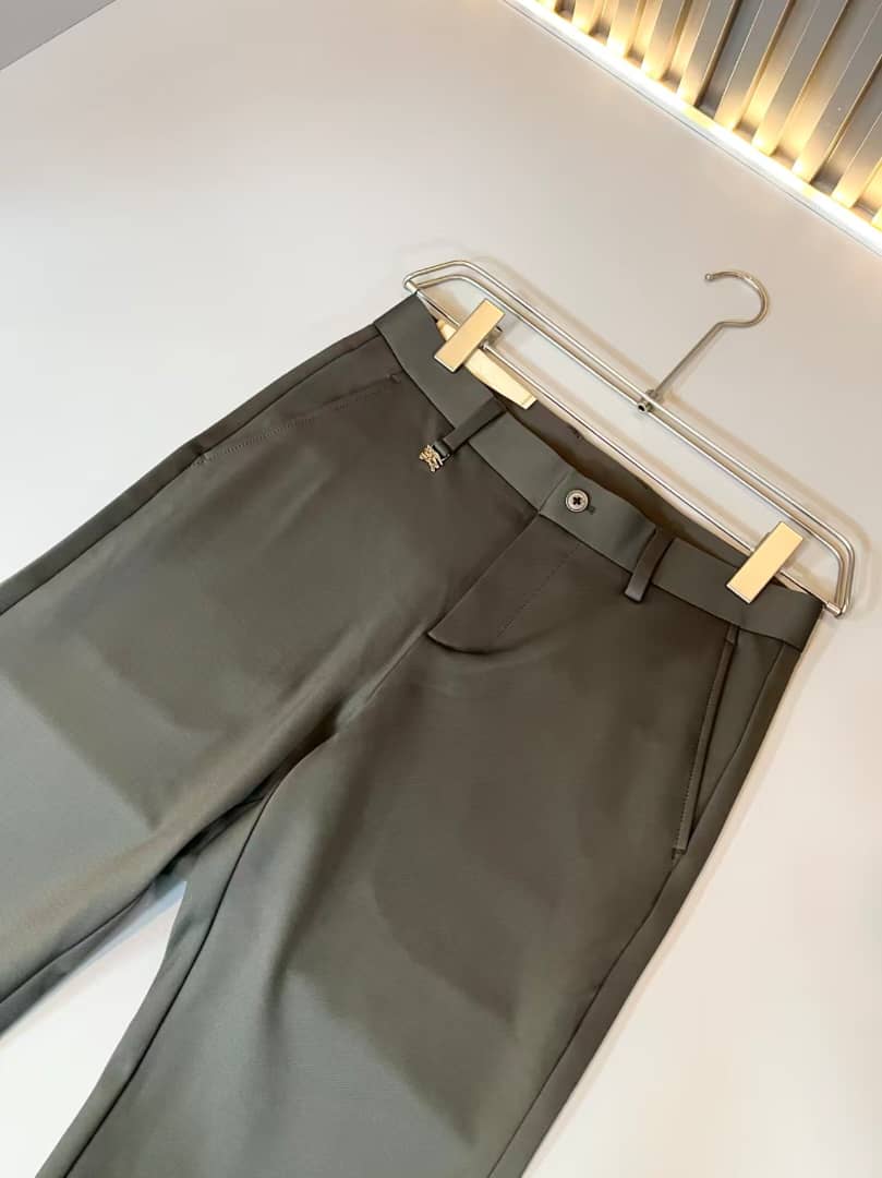 Burberry Olive Tailored Slim-Fit Trousers