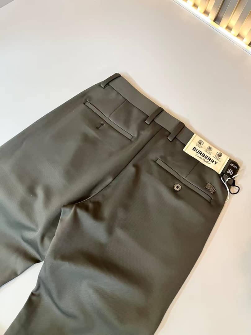 Burberry Olive Tailored Slim-Fit Trousers