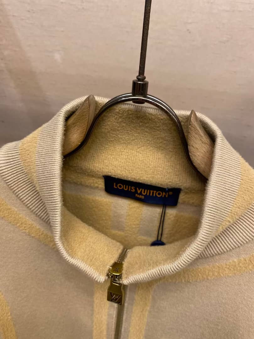Louis Vuitton Geometric Panel Zip-Up Knit Cardigan