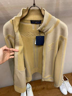 Louis Vuitton Geometric Panel Zip-Up Knit Cardigan