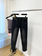 Prada Tapered Fit Grey with Rolled Cuff Wash Denim Jeans