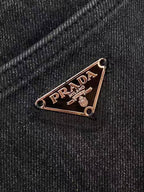 Prada Tapered Fit Grey with Rolled Cuff Wash Denim Jeans