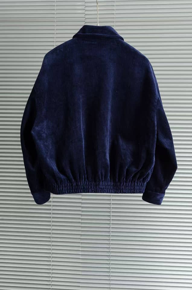 Miu Miu Dark Blue Corduroy Zip-Up Jacket