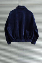 Miu Miu Dark Blue Corduroy Zip-Up Jacket