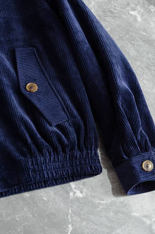 Miu Miu Dark Blue Corduroy Zip-Up Jacket
