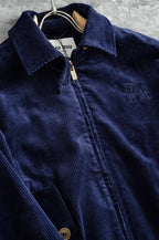Miu Miu Dark Blue Corduroy Zip-Up Jacket